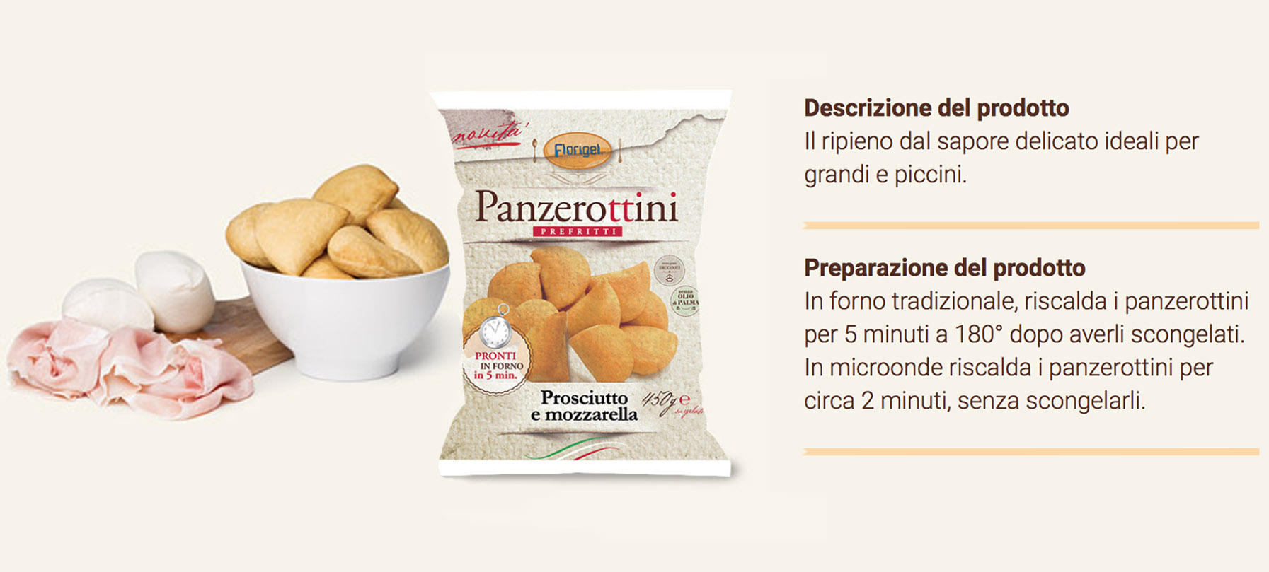 Panzerottini Prosciutto E Mozzarella Florigel